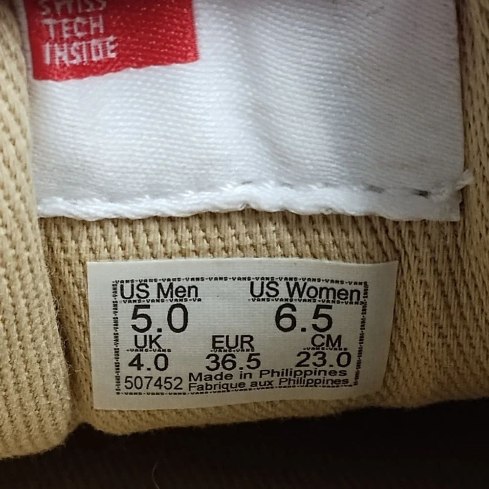 Vans Off the Wall Platform Sneakers Womens US Size 6.5 Tan White Low Top 507452